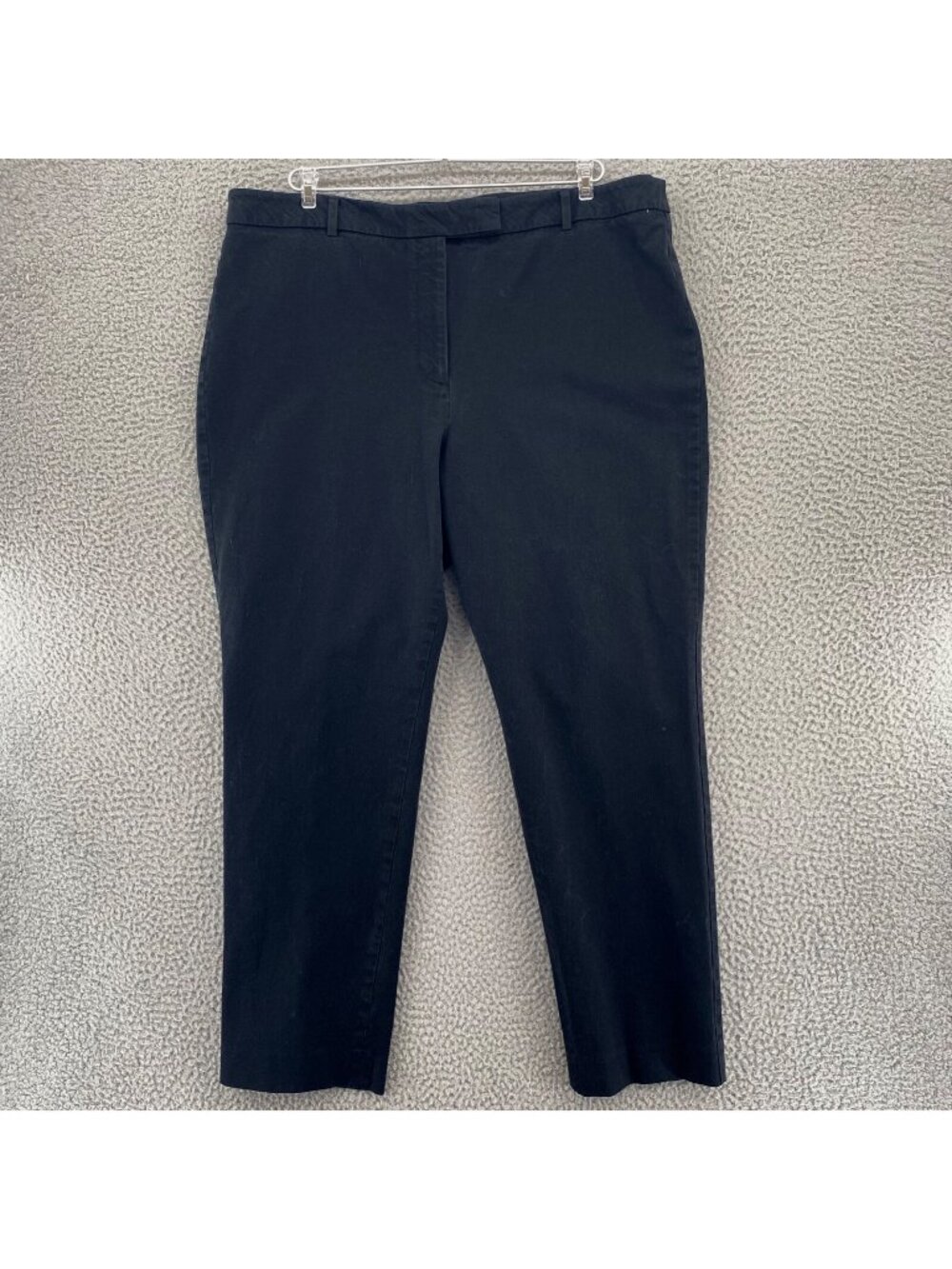 Talbots Pants Womens 18 Black Plus High Waist Slim Ankle Chino Stretch Casual